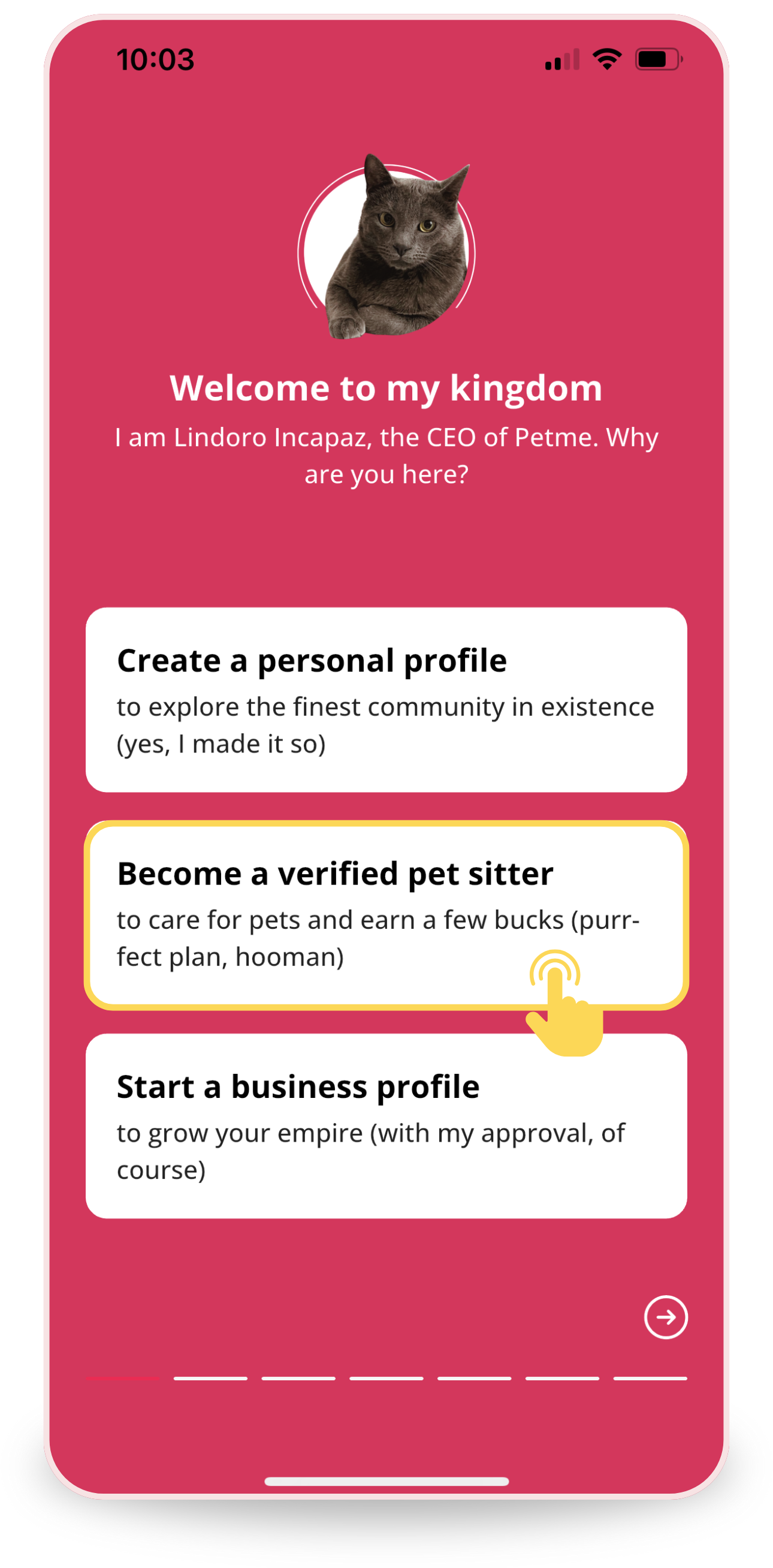 Create pet sitter profile on Petme